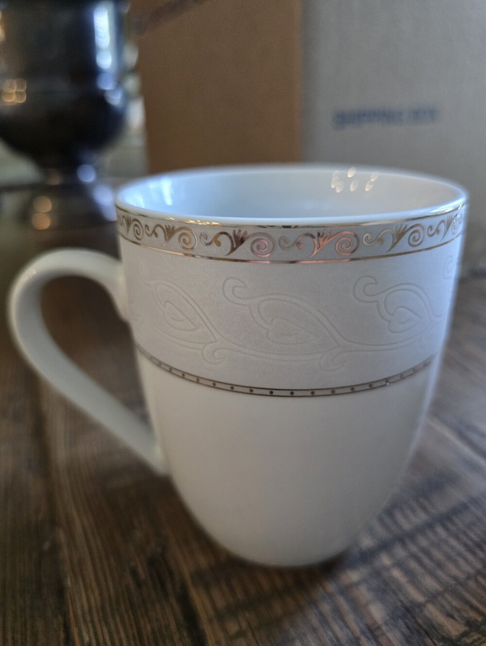 Three Mugs From Fitz & Floyd Gold Serif Collection